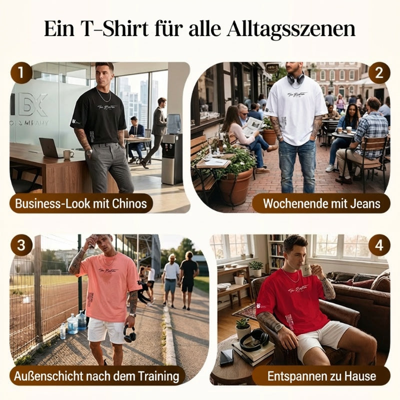 👕🏙️ ¡50 % DE DESCUENTO AHORA! Camiseta de estilo urbano para hombre de corte holgado: mezcla de algodón de primera calidad, corte oversize desenfadado y estampado gráfico ✨