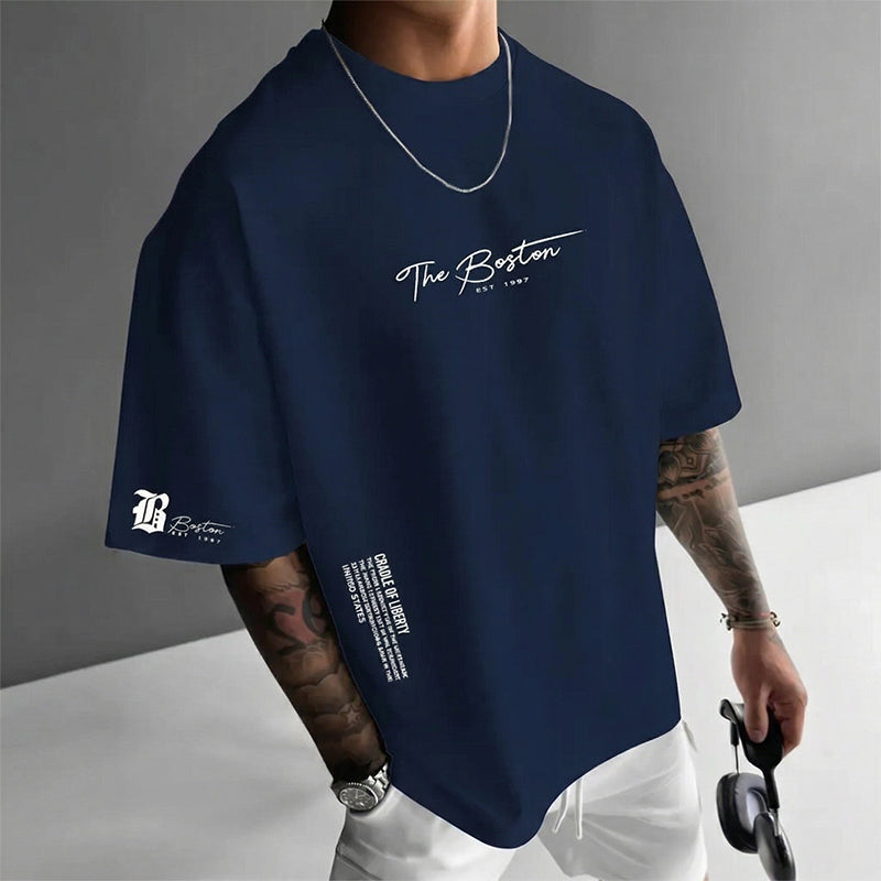 👕🏙️ ¡50 % DE DESCUENTO AHORA! Camiseta de estilo urbano para hombre de corte holgado: mezcla de algodón de primera calidad, corte oversize desenfadado y estampado gráfico ✨