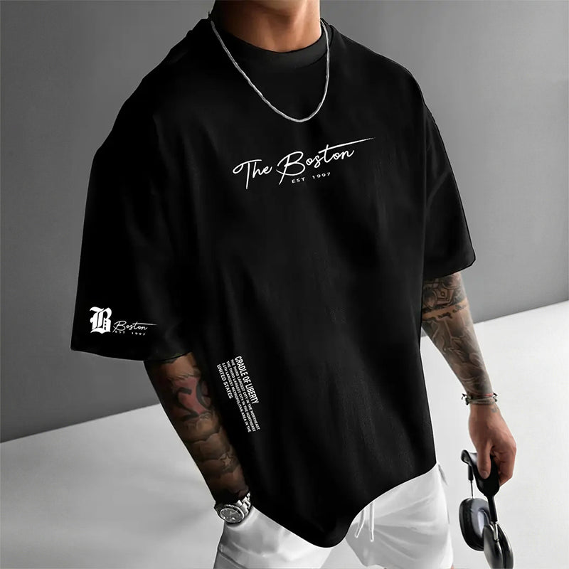 👕🏙️ ¡50 % DE DESCUENTO AHORA! Camiseta de estilo urbano para hombre de corte holgado: mezcla de algodón de primera calidad, corte oversize desenfadado y estampado gráfico ✨