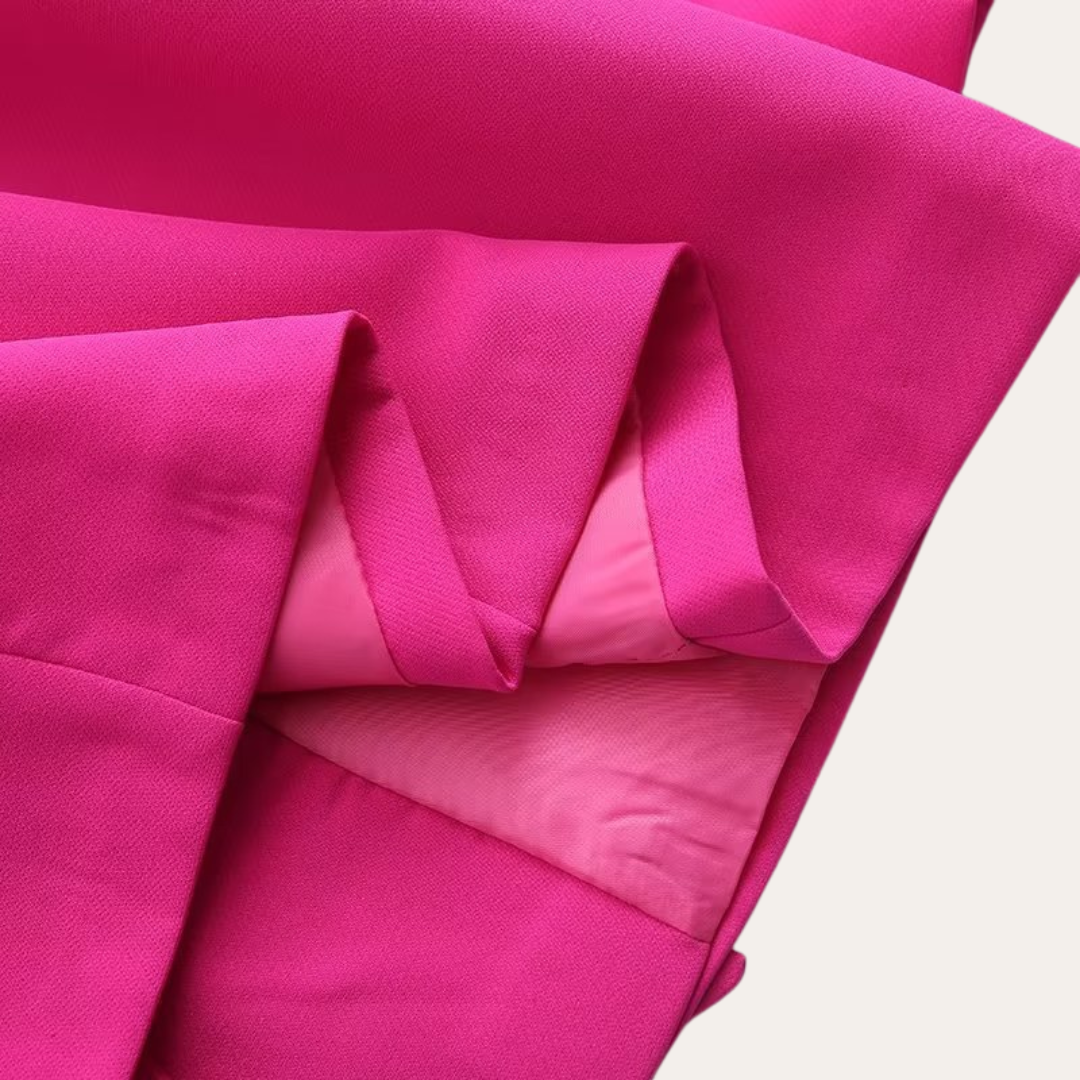 Conjunto de chaqueta con cinturón y pantalones de pierna ancha para mujer