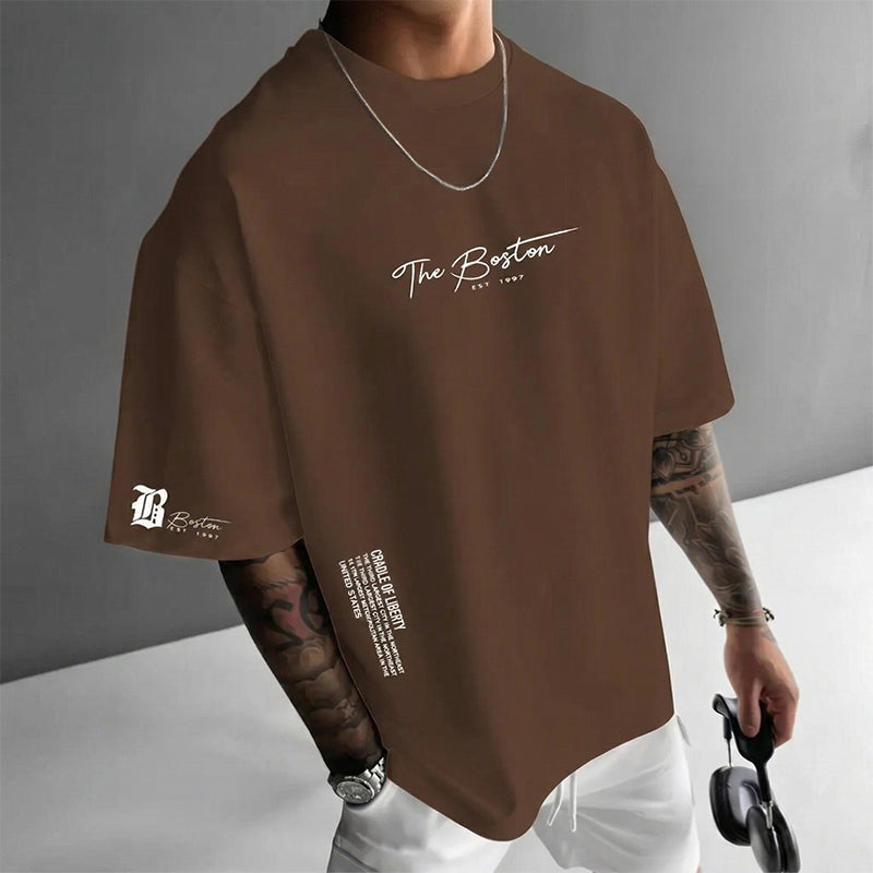 👕🏙️ ¡50 % DE DESCUENTO AHORA! Camiseta de estilo urbano para hombre de corte holgado: mezcla de algodón de primera calidad, corte oversize desenfadado y estampado gráfico ✨
