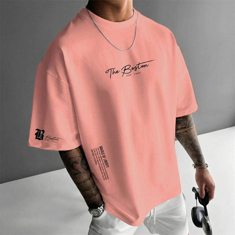 👕🏙️ ¡50 % DE DESCUENTO AHORA! Camiseta de estilo urbano para hombre de corte holgado: mezcla de algodón de primera calidad, corte oversize desenfadado y estampado gráfico ✨