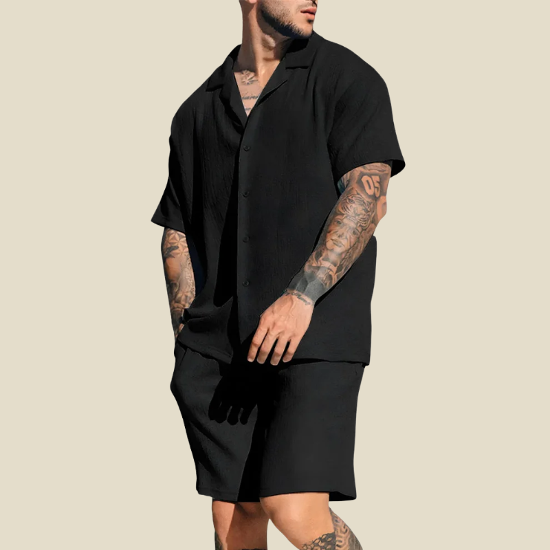Conjunto de dos piezas para hombre: camisa y pantalones cortos