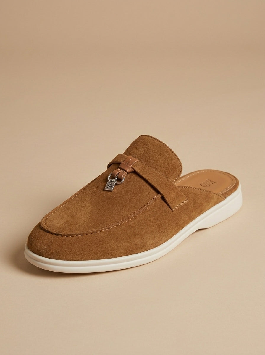 Men Suede Mule Loafers Slip On Open Back Casual - Klyne Studios