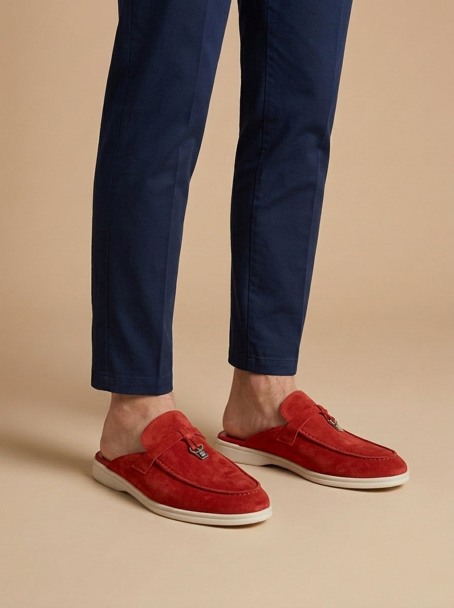 Men Suede Mule Loafers Slip On Open Back Casual - Klyne Studios