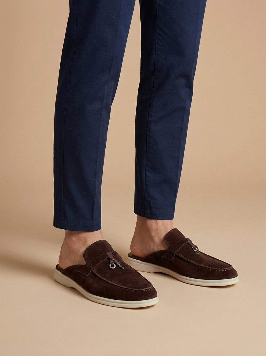 Men Suede Mule Loafers Slip On Open Back Casual - Klyne Studios