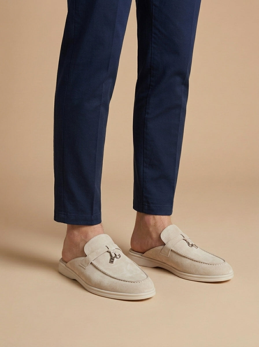 Men Suede Mule Loafers Slip On Open Back Casual - Klyne Studios