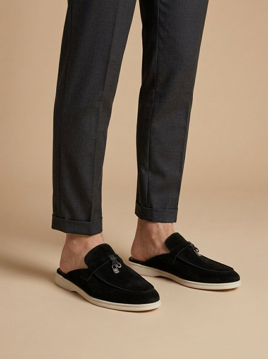 Men Suede Mule Loafers Slip On Open Back Casual - Klyne Studios