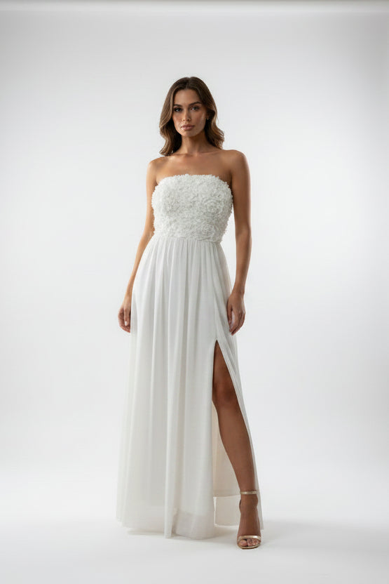 Vestido largo con abertura para mujer