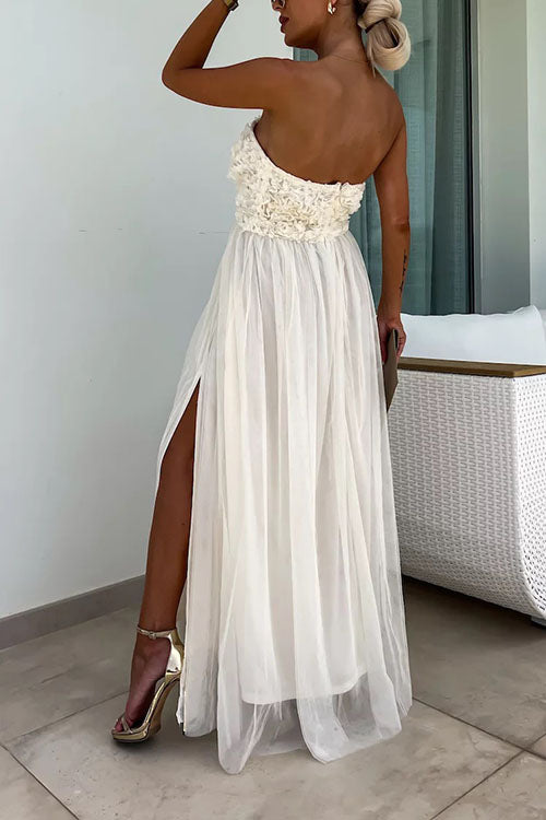 Vestido largo con abertura para mujer