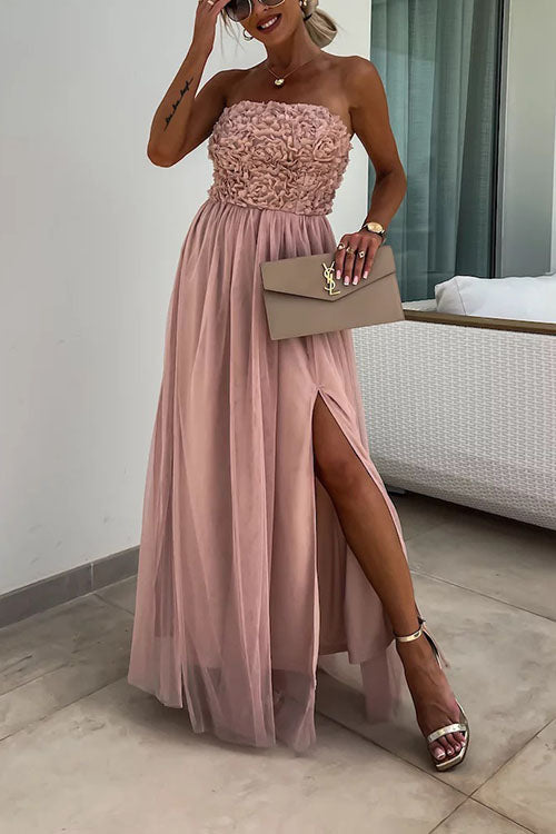 Vestido largo con abertura para mujer