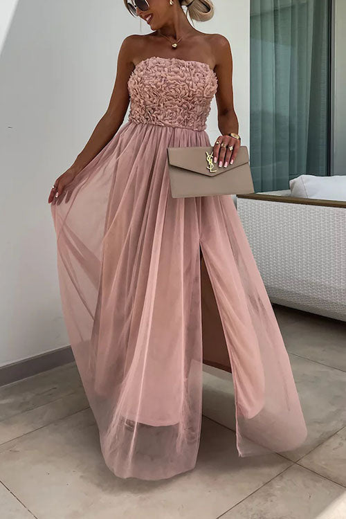 Vestido largo con abertura para mujer