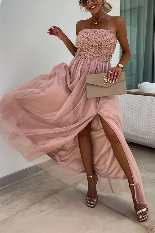 Vestido largo con abertura para mujer
