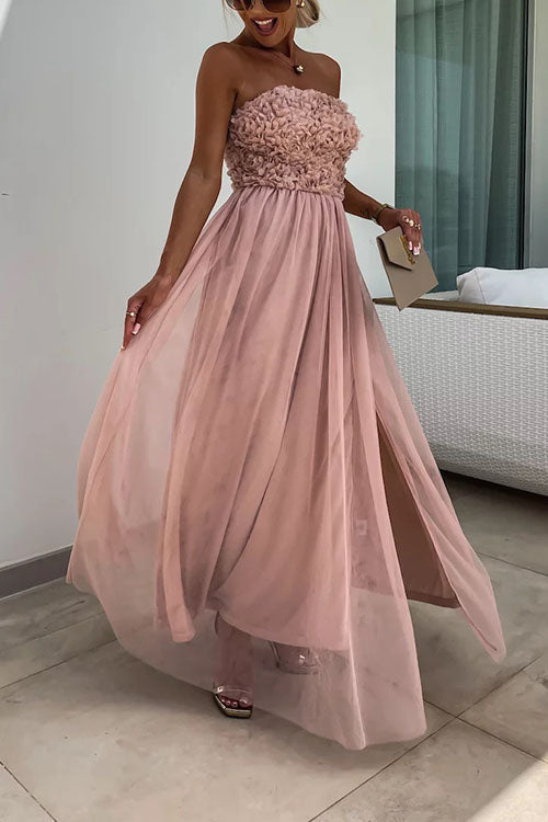 Vestido largo con abertura para mujer