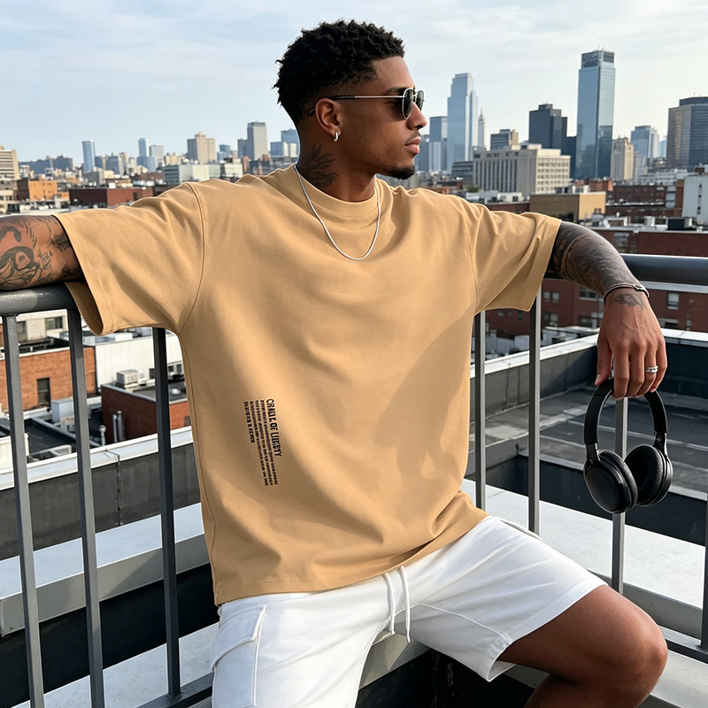 👕🏙️ ¡50 % DE DESCUENTO AHORA! Camiseta de estilo urbano para hombre de corte holgado: mezcla de algodón de primera calidad, corte oversize desenfadado y estampado gráfico ✨
