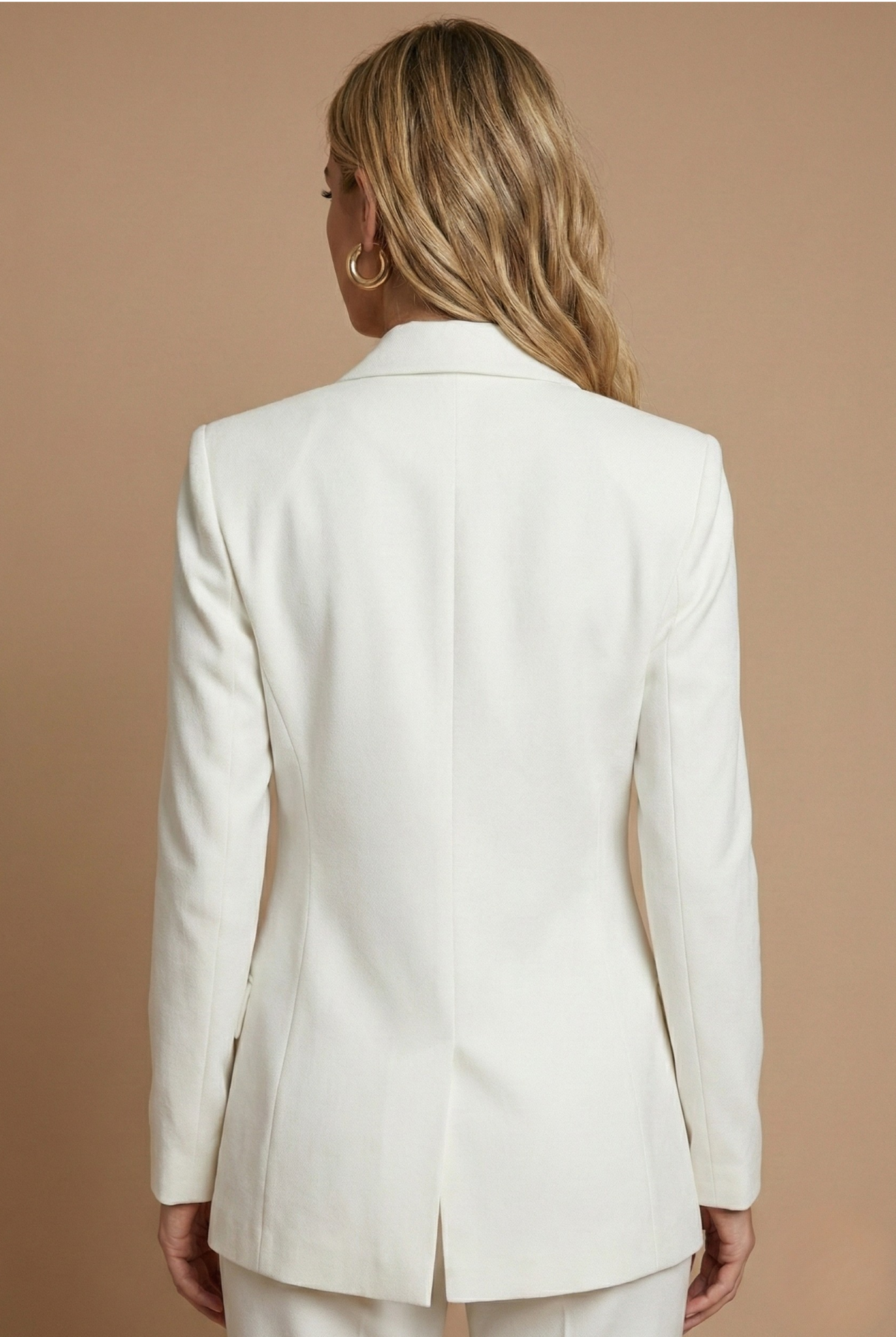 Conjunto de chaqueta cruzada y pantalón acampanado para mujer