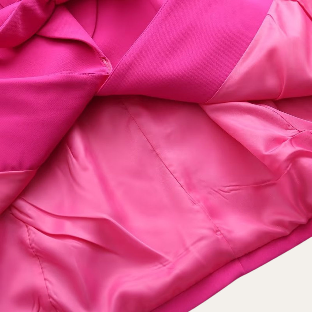 Conjunto de chaqueta con cinturón y pantalones de pierna ancha para mujer