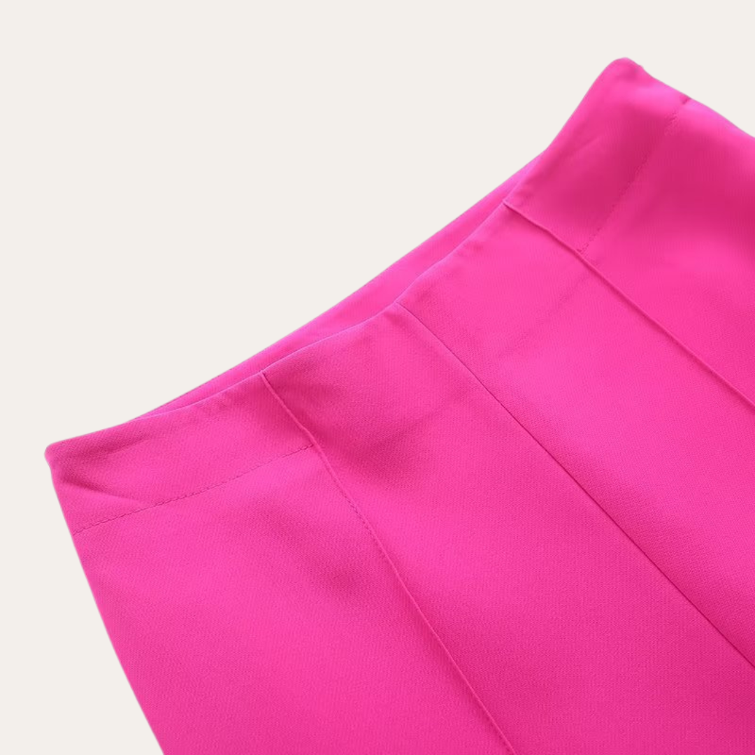 Conjunto de chaqueta con cinturón y pantalones de pierna ancha para mujer