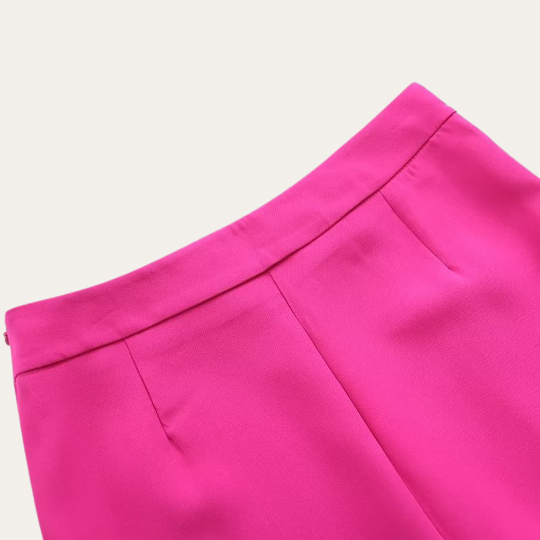 Conjunto de chaqueta con cinturón y pantalones de pierna ancha para mujer