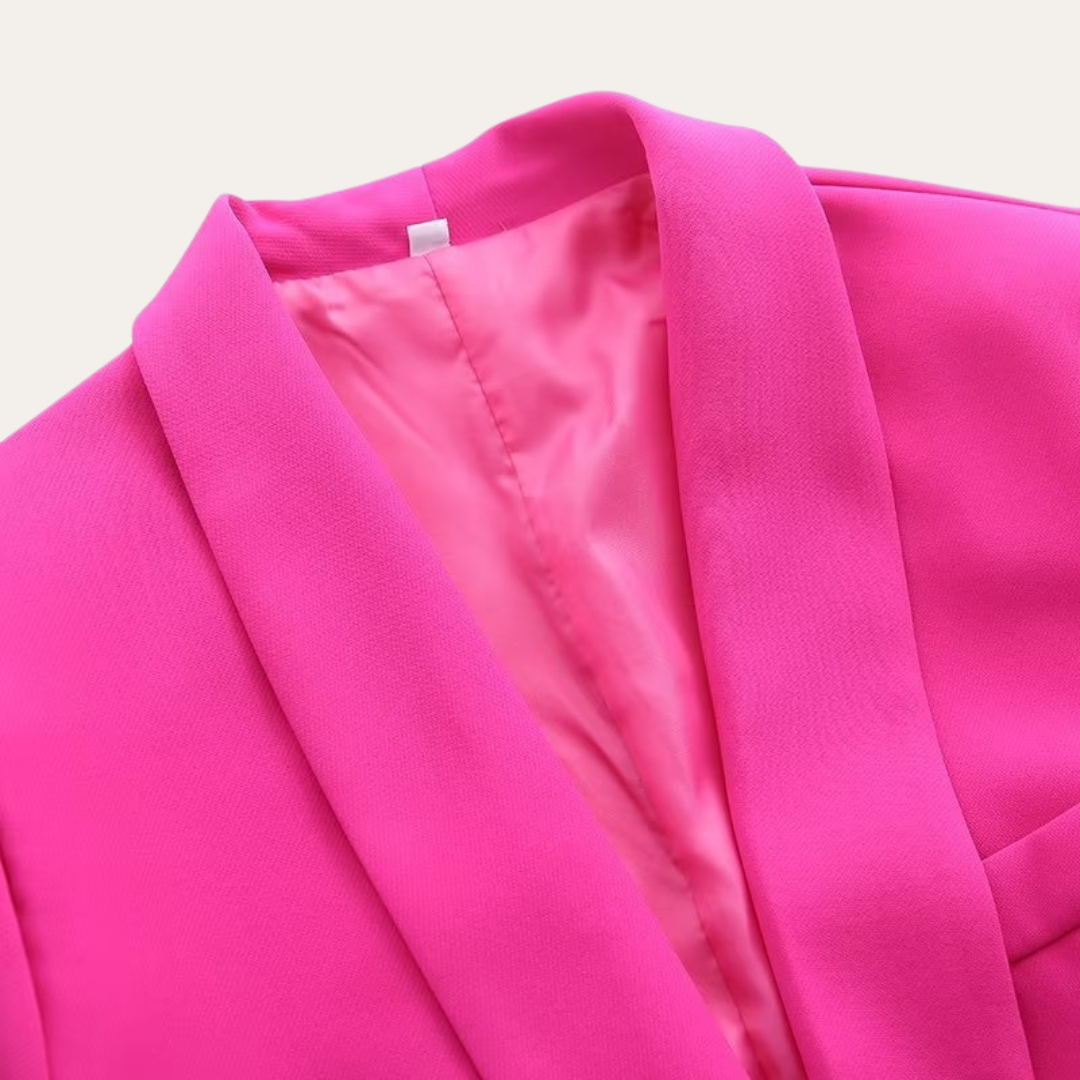 Conjunto de chaqueta con cinturón y pantalones de pierna ancha para mujer