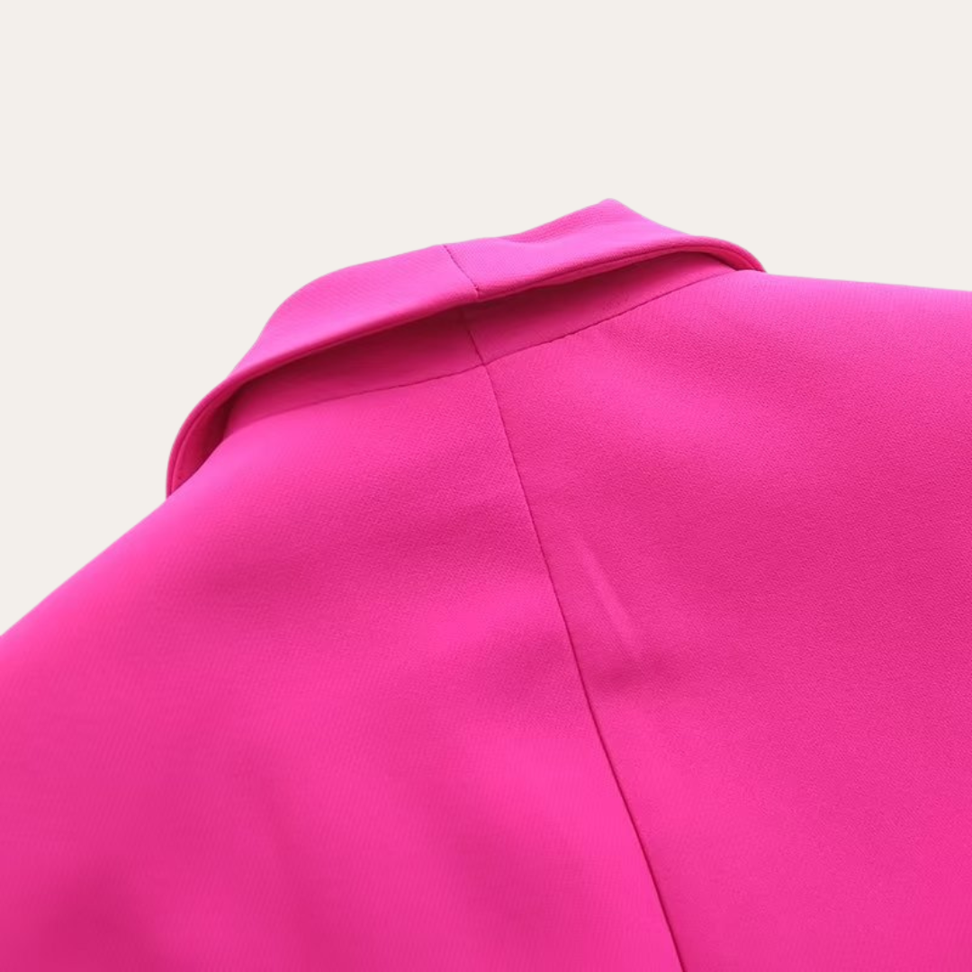 Conjunto de chaqueta con cinturón y pantalones de pierna ancha para mujer