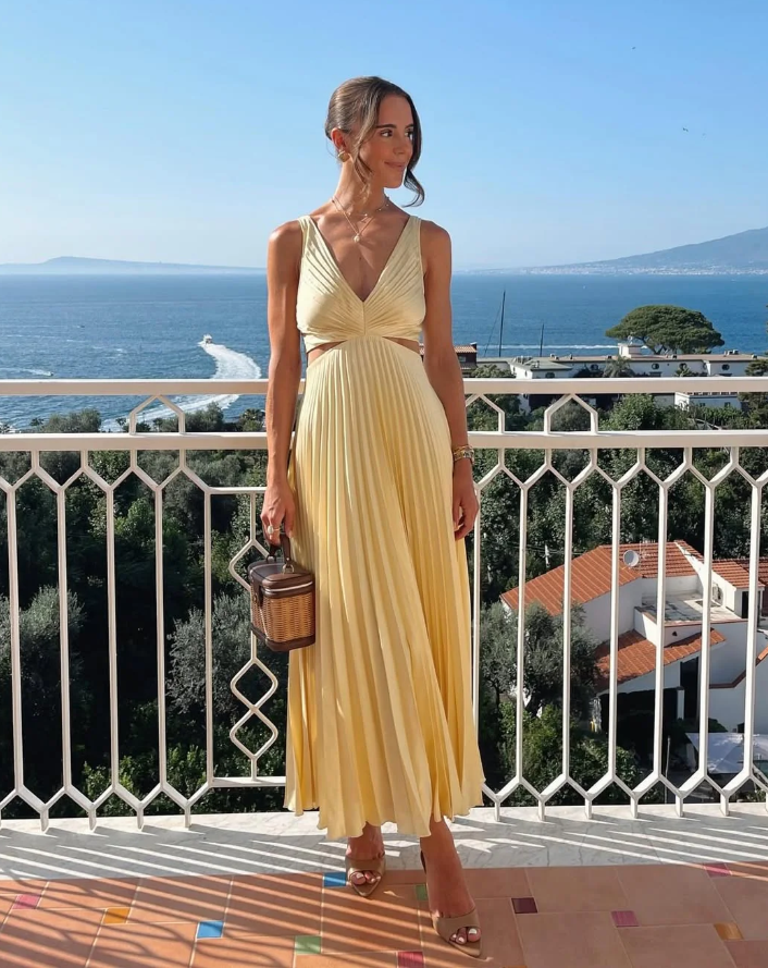 Vestido largo de cóctel para mujer, corte holgado