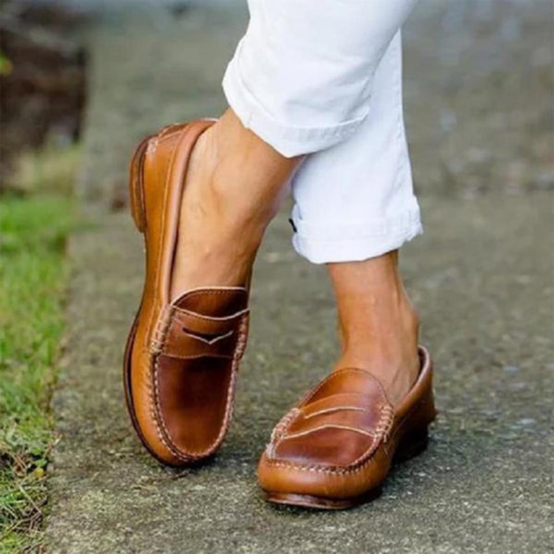 Women’s Leather Slip-On Loafers - Klyne Studios